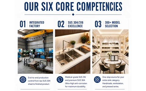 Integrated factory, SUS 304/316 materials and sink model selection