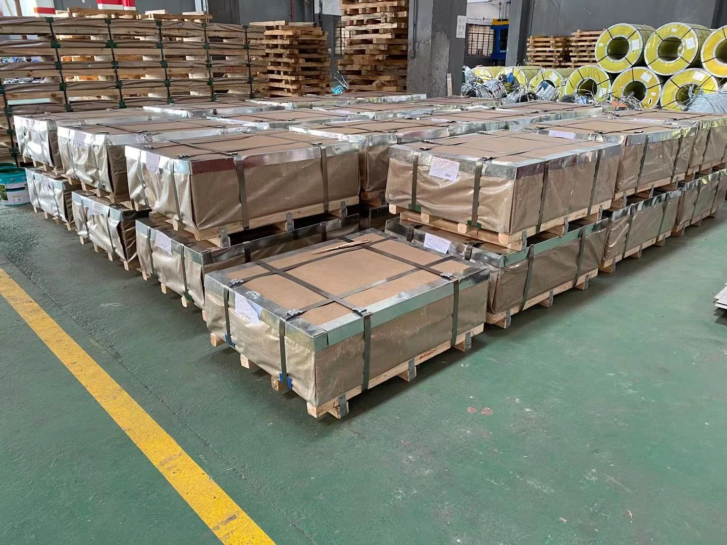 Raw Material Area at Roosa Sink. Stainless steel materials in the raw material storage area.