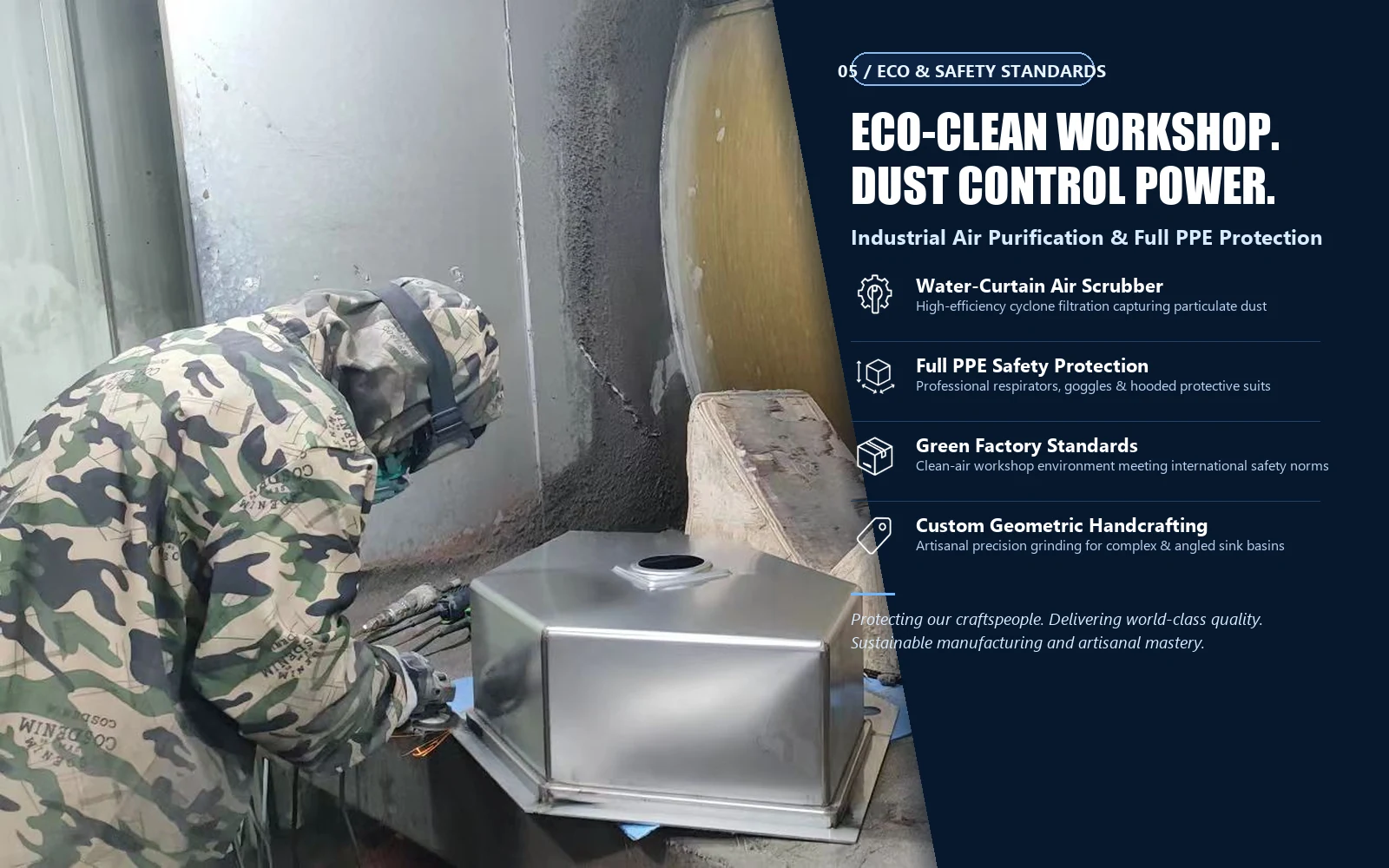 Dust-Control Workshop Details at Roosa Sink. A closer look at the grinding work area.